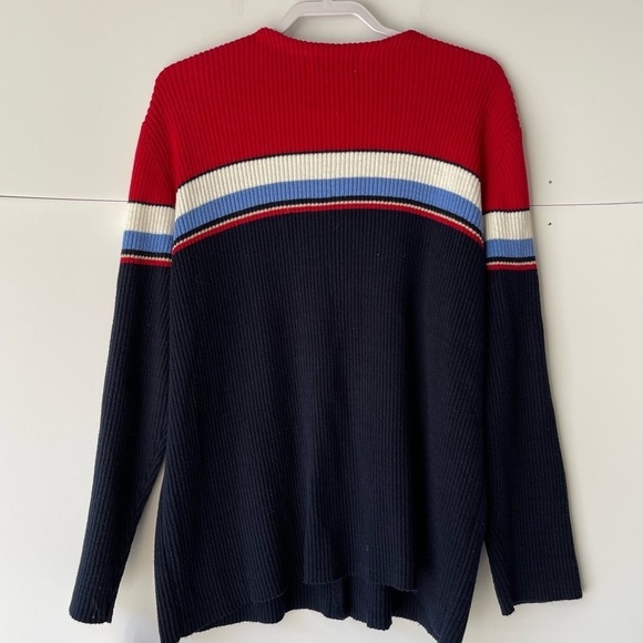Liz Claiborne Women Plus Size Sweater Blouse Navy Blue Red Striped  2X, NEW! - Picture 7 of 11